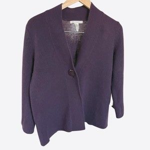 Sarah Spencer Purple Lambswool Angora Rabbit Hair Single Button Cardigan Sz M